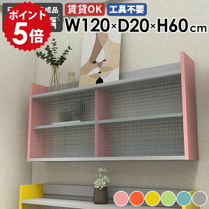 ウォールラック ウォールシェルフ 120cm 2段 吊り戸棚 食器棚 扉付き収納 壁掛けラック 石膏ボード 壁面収納 ウォールキャビネット 本棚 ディスプレイ リビング収納 収納家具 オフィス インテ