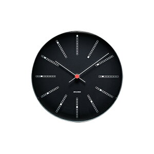 yKizAlRuZ Ǌ|v oJ[Y ubN 210mm EH[NbN / ARNEJACOBSEN Wall Clock BANKERS Black 210