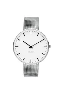 �y�������K�i�z�A���l���R�u�Z�� 40mm �r���v �V�e�B�[�z�[�� �X�e�����X ���b�V���x���g �E�H�b�` / ARNEJACOBSEN CITYHALL WATCH