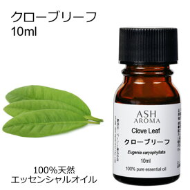 クローブリーフ 10ml アロマオイル エッセンシャルオイル 精油 天然100% 植物由来 高品質 AEAJ認定 スパイス系 香り 丁子 丁香 アロママッサージ アロマスプレー ハウスキーピング アロマバス ASH AROMA