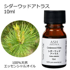 【最大1000円OFFクーポン配布中】 シダーウッド アトラス 10ml アロマオイル エッセンシャルオイル 精油 天然100% 植物由来 高品質 AEAJ認定 アトラス杉 ウッド系 樹木系 香り アロマテラピー アロママッサージ アロマスプレー アロマバス 芳香浴 ASH AROMA