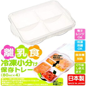 【SS期間中全品ポイント10倍！】離乳食冷凍小分けトレー80ml×4 TRMR4N ベビーグッズ スケーター 保存容器 おかず ベーシック 日本製 容量:320ml