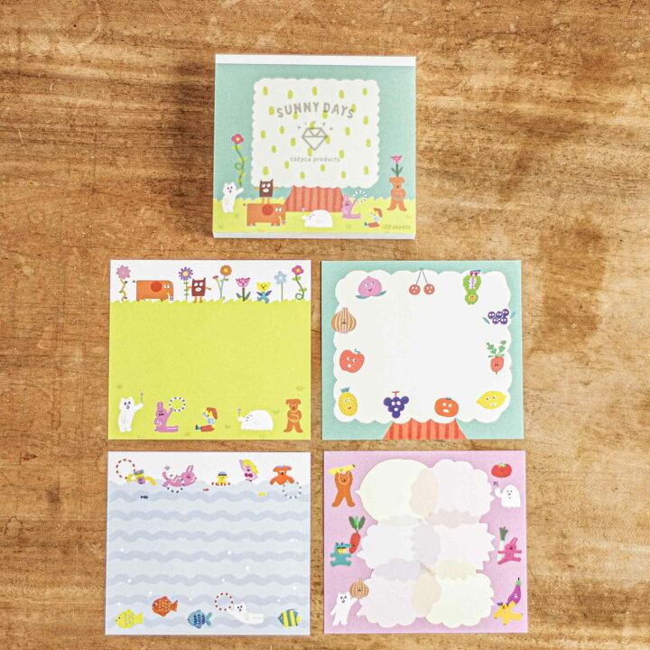 楽天市場 ブロックメモ Aiueo Cozyca Products メモ帳 おしゃれ かわいい ミニ Hello Aiueo Friends Sunny Days 日本製 メール便 アロマージュプリュス