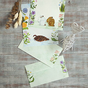 レターセット 大人 かわいい おしゃれ 浅野みどり fleur 便箋 2柄入cozyca products 文房具 ステーショナリー メール便 表現社