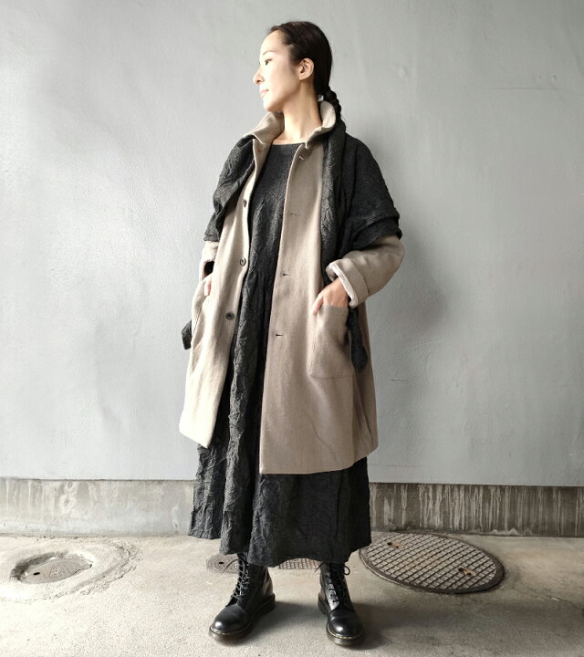 楽天市場】ラスト1点 ICHI Antiquites 織姫炊きコート グレージュ イチ 