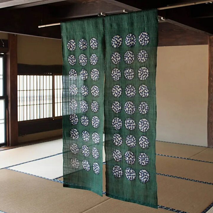 楽天市場】よつめ染布舎 紫陽花 墨染のれん 作家 小野豊一 型染め 民芸 