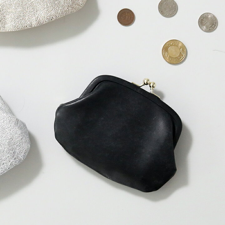 楽天市場】StitchandSew 小さながま口のお財布 ブラック 牛革を用いて