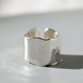 MANANAS Hammered Rough Open Ring 14mm 11号 15号 リング 指輪 アクセサリー シルバー925 ユニセックス ハンドメイド バリ クリスマス 贈り物 プレゼント 誕生日 結婚記念日 専用ポーチ付き マナナス
