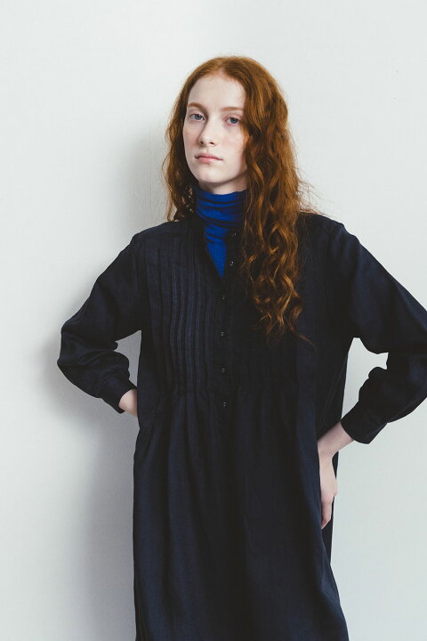 ネイビー 長袖 fog linenworkシャツワンピース（楽天市場】fog linen  
