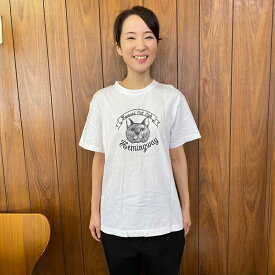 ヘミングウェイ オリジナル　ロゴTシャツ2　 ユニセックス 猫 ネコ ねこ　綿 ゆったり Tシャツ ファッション ナチュラル おしゃれ 大人女子 シンプル　ユニセックス