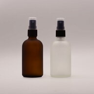 100ml 化粧瓶 スプレー付 フロスト加工ガラスボトル （茶色）or（半透明） 正規品 ◆スプレーボトル/詰替…