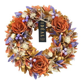 リース ハロウィン 秋リース 造花リース ドライフラワー花輪 ナチュラルリース 33cm 秋色カラー 造花 玄関オブジェ ウォールディスプレイ ウォールデコレーションアートウォール 壁飾り 壁掛け おしゃれハロウィンリース オータムL