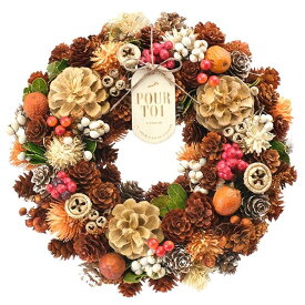 リース ハロウィン 秋リース 造花リース ドライフラワー花輪 ナチュラルリース 24cm 秋色カラー 造花 玄関オブジェ ウォールディスプレイ ウォールデコレーションアートウォール 壁飾り 壁掛け おしゃれハロウィンリース ジョイM