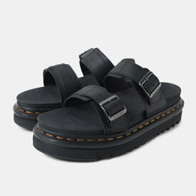 [クーポン＆P2倍]Dr.Martens ドクターマーチン マイルス バックル スライド レザー サンダル MYLES BUCKLE SLIDE SANDAL BLACK ( 厚底 黒 ブラック メンズ レディース 31813001 )