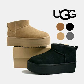 UGG アグ ウィメンズ クラシック ウルトラ ミニ プラットフォーム WOMENS CLASSIC ULTRA MINI PLATFORM ( スエード ボア ファー 防寒 茶 黒 グレー レディース ウィメンズ 1135092 )