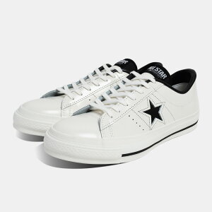 CONVERSE �R���o�[�X �����X�^�[ ���U�[ �X�j�[�J�[ ONE STAR J MADE IN JAPAN WHITE/BLACK ( �� �z���C�g �� LEATHER 32346510 )