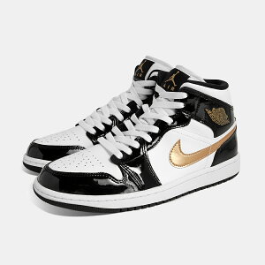 [�N�[�|����P2�{�I]NIKE AIR JORDAN 1 MID SE Patent Black White Gold �i�C�L �G�A �W���[�_�� �~�b�h �X�j�[�J�[ ( BLACK WHITE GOLD �� �� �� �p�e���g aj1 �C�O���� 852542-007 )