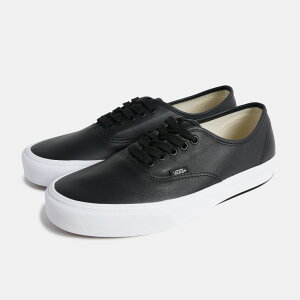 ���@���Y �I�[�Z���e�B�b�N �X�j�[�J�[ VANS AUTHENTIC BLACK LEATHER ( ���U�[ �u���b�N �� �����Y ���f�B�[�X �o���Y VN000EGABPB )