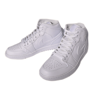 [15܂ł̂őII]NIKE AIR JORDAN 1 MID "TRIPLE WHITE" iCL GA W[_ 1 ~bh Xj[J[ (  zCg Y 554724-136 )