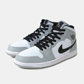 [クーポン＆P2倍！]NIKE AIR JORDAN 1 MID "LIGHT SMOKE GREY" ナイキ エア ジョーダン 1 ミッド ハイカットスニーカー ( スモーク グレー 554724-092 )