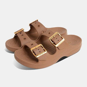 [�N�[�|����P2�{�I]crocs SATURDAY METALLIC BUCKLE SANDAL W SEPIA �N���b�N�X ���� �T�^�f�[ ���^���b�N �o�b�N�� �T���_�� ( �x�[�W�� ���F ���f�B�[�X SLIDE �X���C�h �E�B�����Y 213316-2EY )