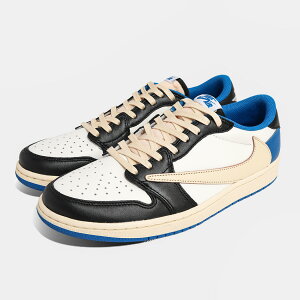 �i�C�L �G�A �W���[�_�� �X�j�[�J�[ �����q���V �u���[ �� �g���v���R���{ NIKE Travis Scott fragment design AIR JORDAN 1 LOW OG SP MILITARY BLUE cactus jack DM7866-140
