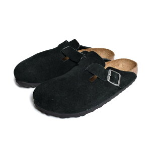 _N[|P2{^BIRKENSTOCK BOSTON SOFT FOOTBED SUEDE ( NARROW FIT ) BLACK rPVgbN {Xg ( XG[h Y fB[X EBY T_1027067 )