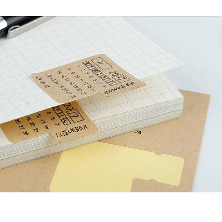 楽天市場 手帳 日記 家計簿 トラベル日記に使える カレンダー付きインデックスシール インデックスラベル 手帳 ファイル スケジュール帳 カレンダー 月 オトナ文具のarpacker