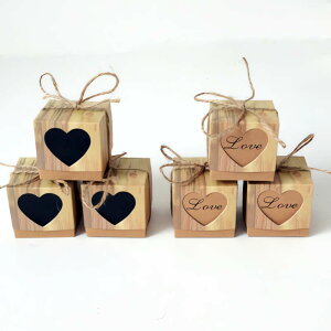 5個-ナチュラルデザインであらゆるシーンにマッチする5cmサイズの組箱、紐付き。 おしゃれ ラッピング バレンタイン ホワイトデー プチギフト コンパクト かわいい