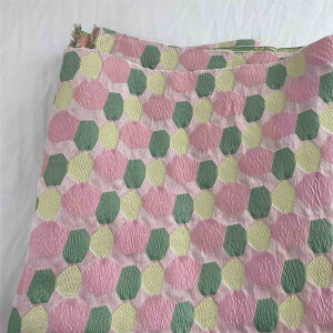 155cm幅 90cm単位 生地 布 布地 きじ ぬの 手作り生地 裁縫 DIY用生地 手芸用 ハンドメイド向け 色織り生地 ジャガード生地 ピンク グリーン ヘキサゴン幾何学模様 楽天海外通販 送料無料