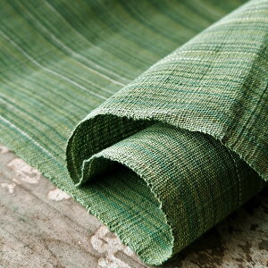 40cm幅 95cm単位 生地 布 布地 生成り風の布 色織り生地 手織り布 植物染め 草木染め 純棉生地 綿100% 無地 緑 グリーン イエロー 服装地用生地 通気性 手作り生地 きじ ぬの 裁縫 DIY用生地 手芸