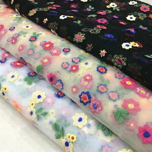 花柄 刺繍 レース生地 150*180CM オーガンジー メッシュ 柔らかい 肌に優しい スカート ドレス DIY 手作り 衣装アクセサリー 手芸 ハンドメイド用品 送料無料