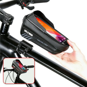 トップチューブバッグ フレームバッグ 自転車 スマホホルダー ロードバイク クロスバイク 大容量 撥水 スマートフォンホルダー スマートフォン ホルダー スマホケース スマホ マウント 雨