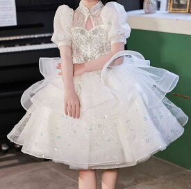 女の子 ドレス プリンセス ドレス フラワーガール 結婚 式 誕生日 パーティー 少女 ホスト ハイ エンド ピアノ 演奏 衣装 夏
