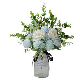 造花 インテリア 花瓶付き フラワーアレンジメント バラ アジサイ リアル フェイクフラワー プレゼント 母の日 贈り物 開店祝い お礼 かれない花 飾り おしゃれ