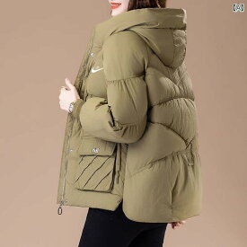 女性 レディース ファッション 暖かい 綿 コート ダウン 冬 韓国 風 ルーズ フード 付き カジュアル コーデ おしゃれ かわいい
