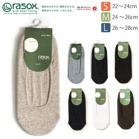 ★期間限定！最大15％OFFクーポン対象★【送料無料】rasox(ラソックス) ベーシック・カバー カバーソックス ショートソックス スニーカーソックス 無地 男女兼用 (ba151c001)