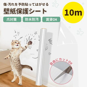 【即納】壁紙保護シート 猫 爪研ぎ防止シート 10m 5m はがせる 壁保護シート 賃貸 キッチン 防水 耐熱 防カビ 壁紙保護 壁汚れ防止 落書き防止 壁紙爪とぎ防止シート ツメ傷保護シート ペット