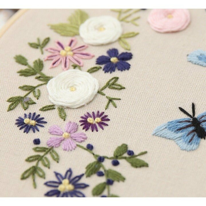 楽天市場 刺繍キット 刺繍材料セット 工芸 Diy 刺繍ツール 初心者 簡単 立体な刺繍へ 刺繍枠 刺繍 花柄 手芸 図案 送料無料 アルシオン二号店