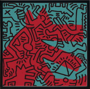 【ライセンスプリント】キース ヘリング 絵画 絵 商品 ポスター グッズ 複製画 版画 作品 リトグラフ シルクスクリーン アートパネル アートポスター ポップ アート アートフレーム インテ