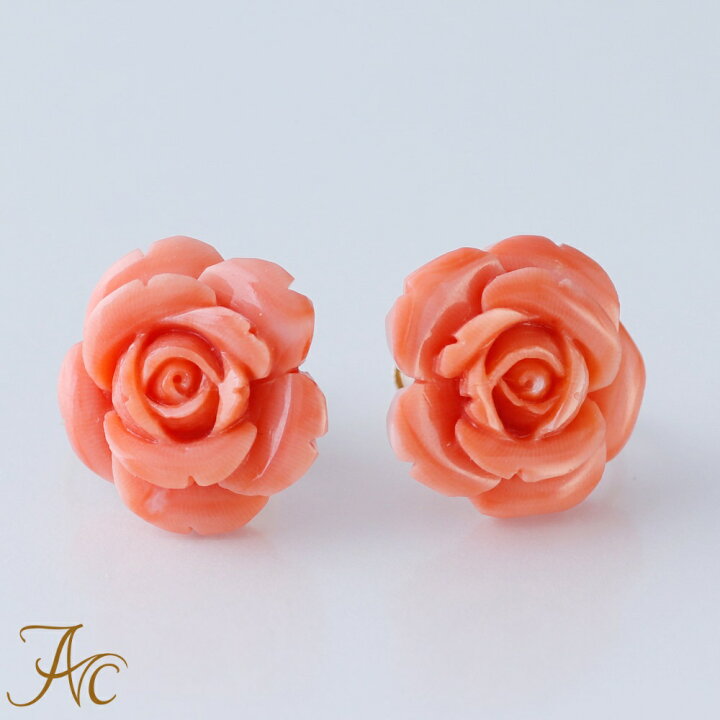 楽天市場】≪マラソン10%OFFクーポン≫ 薔薇 桃珊瑚 20ミリ K18  