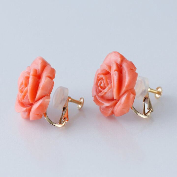 楽天市場】≪マラソン10%OFFクーポン≫ 薔薇 桃珊瑚 20ミリ K18  
