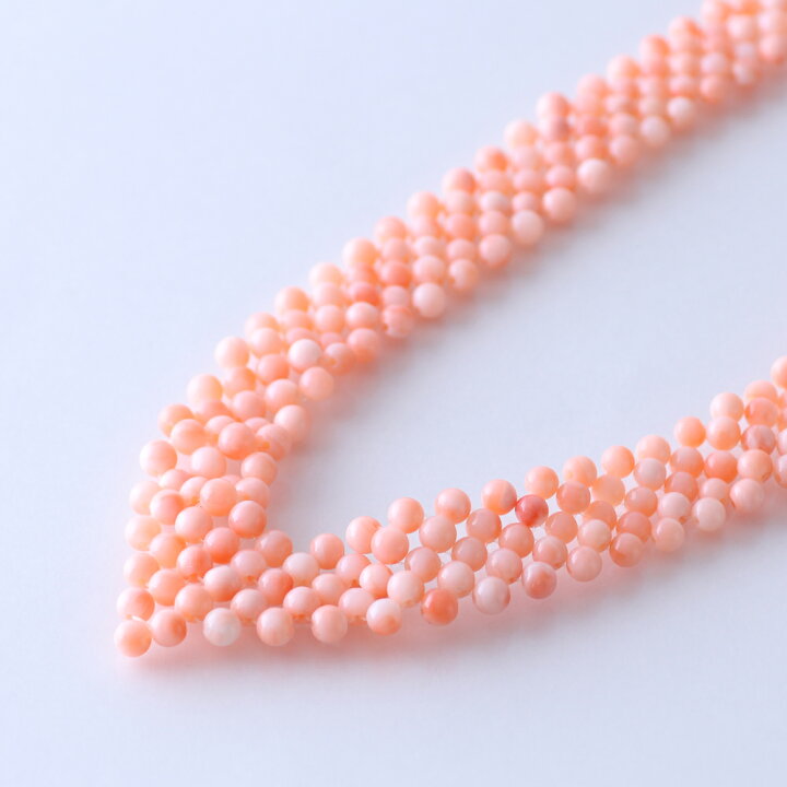 楽天市場】≪10%OFFクーポン≫ ピンク珊瑚あみあみネックレス シンプル  