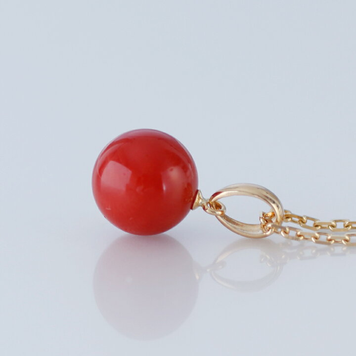 楽天市場】≪スーパーセール20%OFFクーポン≫ 赤珊瑚9.5ミリ玉付きK18  