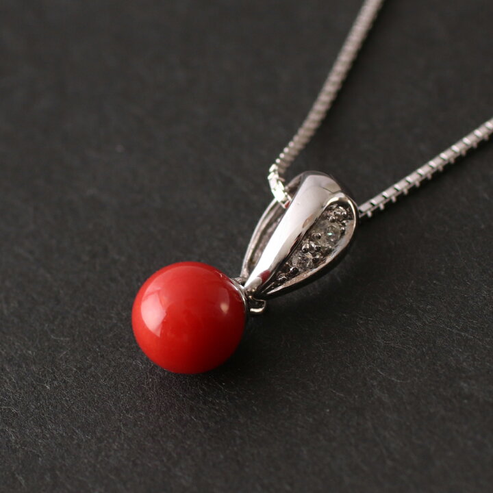 楽天市場】≪マラソン10％OFFクーポン≫赤珊瑚6.7ミリ玉 シルバー 