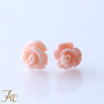 楽天市場】珊瑚 薔薇 ピアスの通販