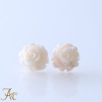 楽天市場】珊瑚 薔薇 ピアスの通販
