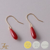 楽天市場】珊瑚 ピアス k18の通販