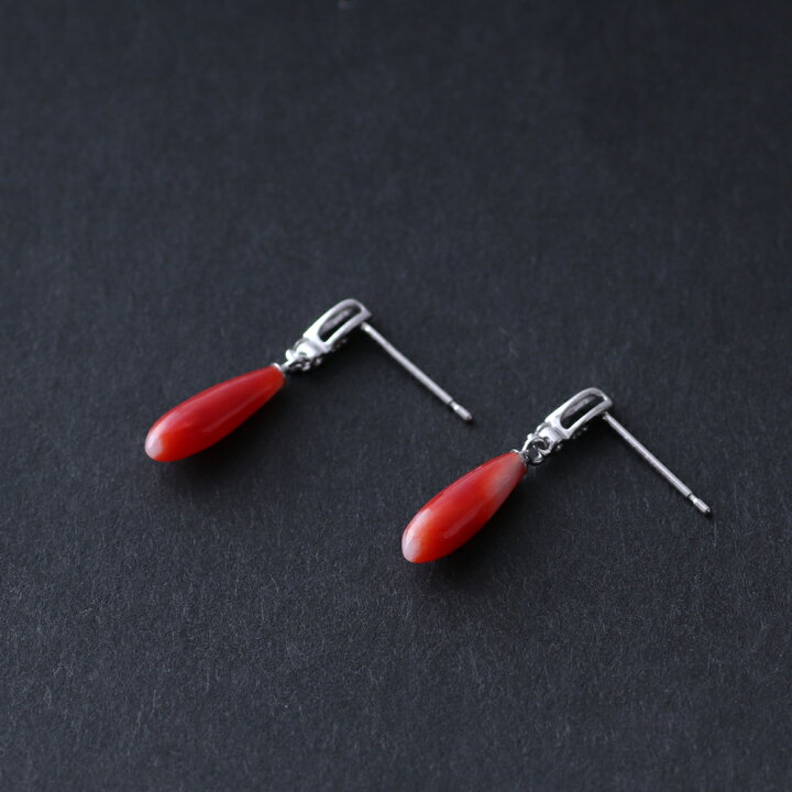 楽天市場】≪1年保証付き≫ 日本産血赤珊瑚ドロップK18ホワイト 