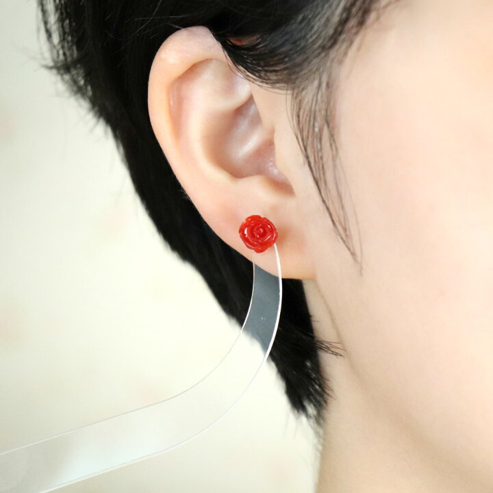 楽天市場】≪1年保証付き≫ 日本産血赤珊瑚 薔薇 ローズ K18YG K18WG  